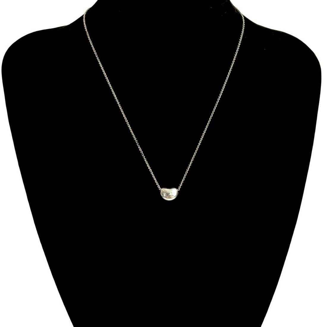 TIFFANY & Co. Tiffany Bean Necklace, 925 Sterling Silver, Pendant Choker, 1526d (1 of 7)