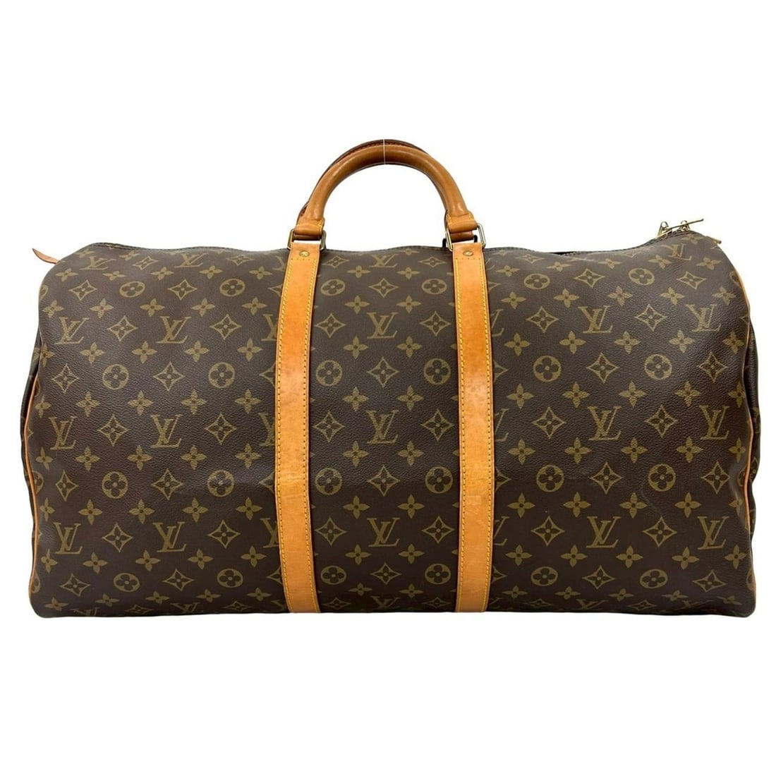LOUIS VUITTON Louis Vuitton Keepall 55 Monogram Leather Boston Bag Brown g62-7: --- Catalog ---Category: SizeSize (HxWxD): 30cm x 56cm x 25cm / 11.81'' x 22.04'' x 9.84''Category: DesignType: Boston bagColor: BrownGender: WomenMaterial: Leather , PVC Category: GeneralBrand: Louis