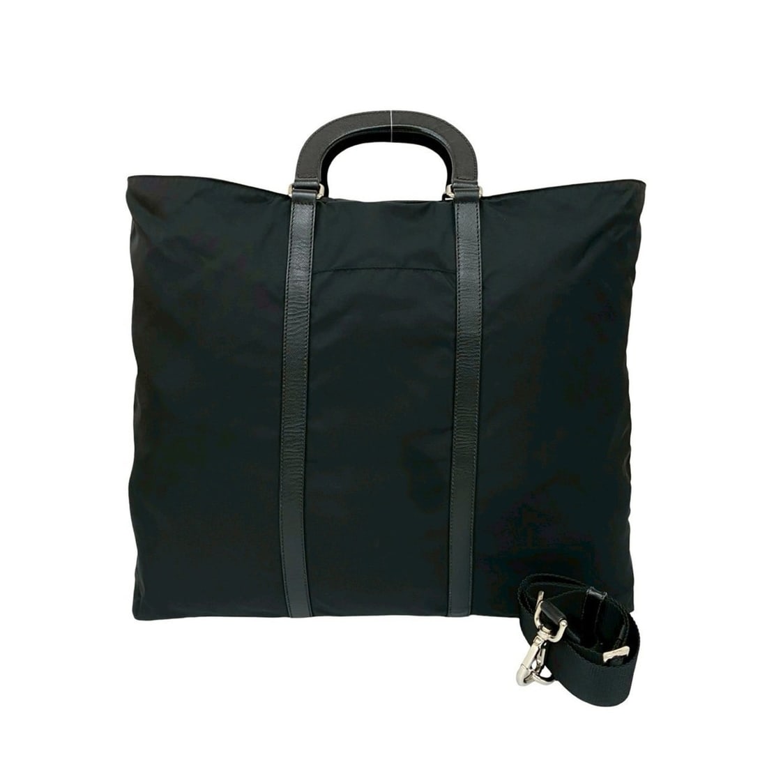 PRADA Prada Triangle Logo Plate Nylon Saffiano Leather 2-Way Handbag/Shoulder Bag Black 76820: --- Catalog ---Category: SizeSize (HxWxD): 40cm x 44cm x 12cm / 15.74'' x 17.32'' x 4.72''Category: DesignType: Handbag, Shoulder bagColor: BlackGender: WomenMaterial: Nylon , Leather Category: Genera