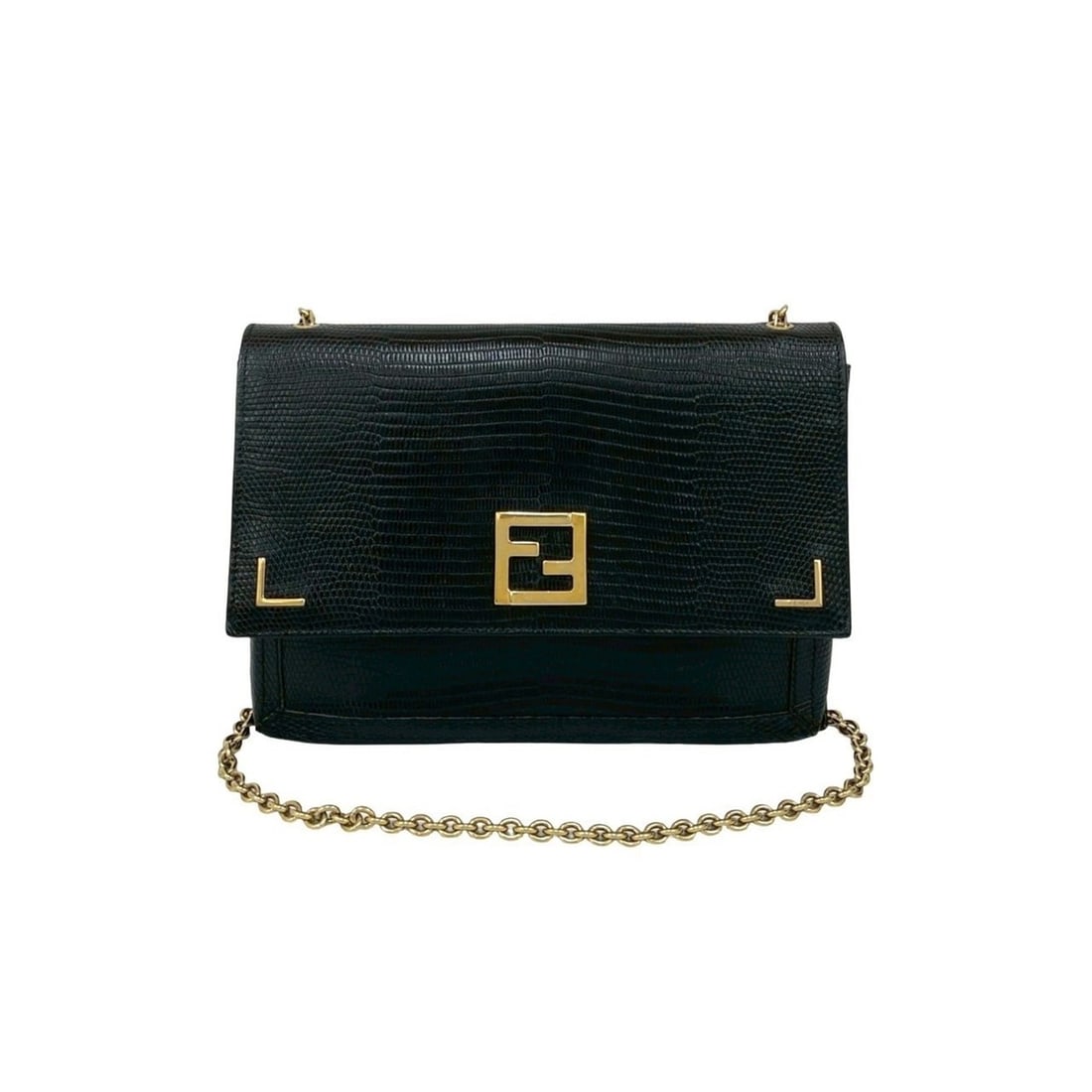 FENDI Zucca FF Logo Leather Chain Mini Shoulder Bag Pochette Sacoche Black 26151: --- Catalog ---Category: SizeSize (HxWxD): 14cm x 20cm x 2cm / 5.51'' x 7.87'' x 0.78''Category: DesignType: Pochette, Shoulder bagColor: BlackGender: WomenMaterial: Leather Category: GeneralBrand: Fe