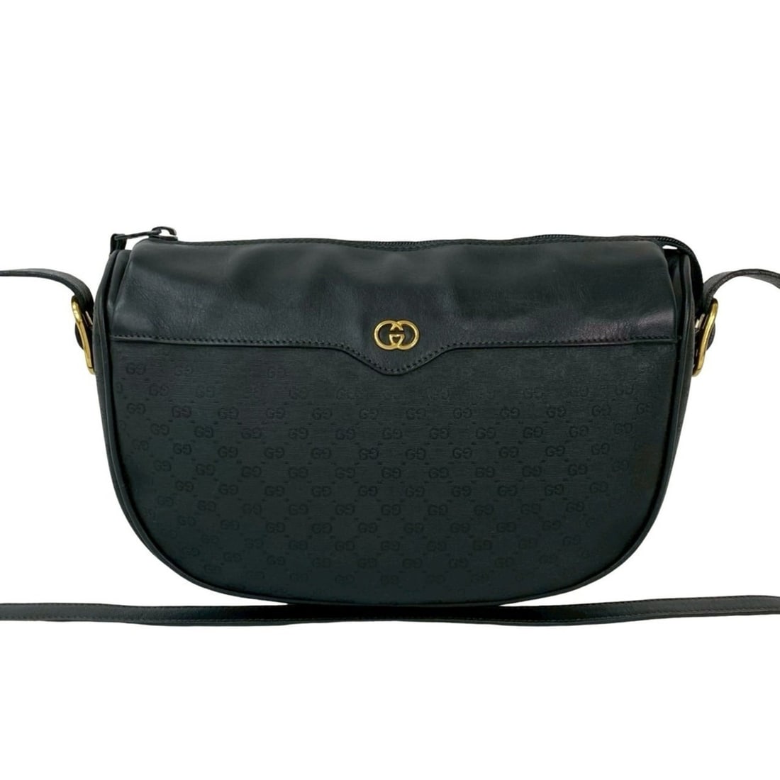 GUCCI Old Gucci Micro GG Logo Leather Mini Shoulder Bag Pochette Black 176-7: --- Catalog ---Category: SizeSize (HxWxD): 19cm x 25cm x 7.5cm / 7.48'' x 9.84'' x 2.95''Category: DesignType: Pochette, Shoulder bagColor: BlackGender: WomenMaterial: Leather , PVC Category: GeneralB