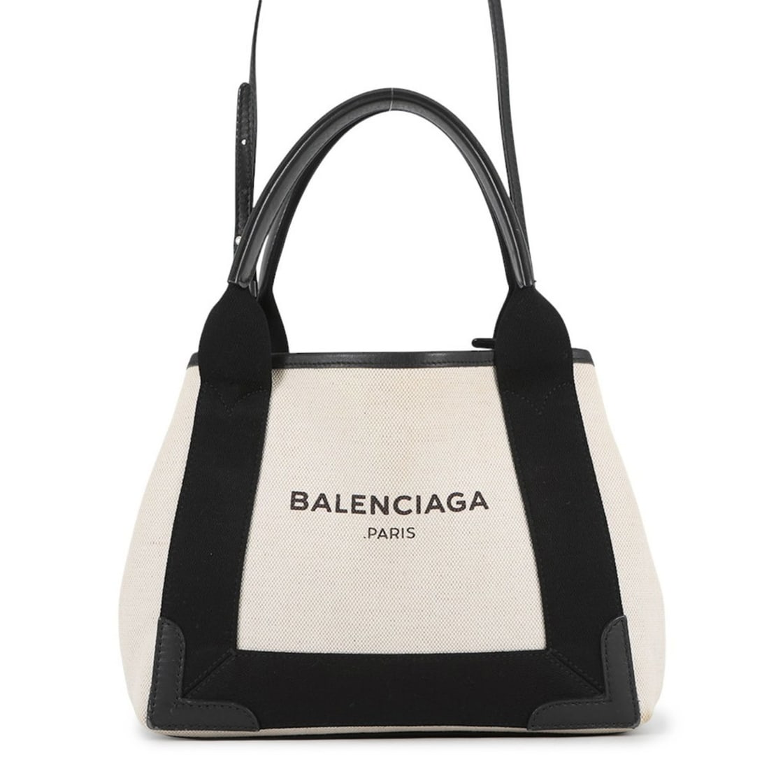 Balenciaga handbag, Navy Cabas XS, size 390346. BALENCIAGA bag, black and white. (1 of 18)