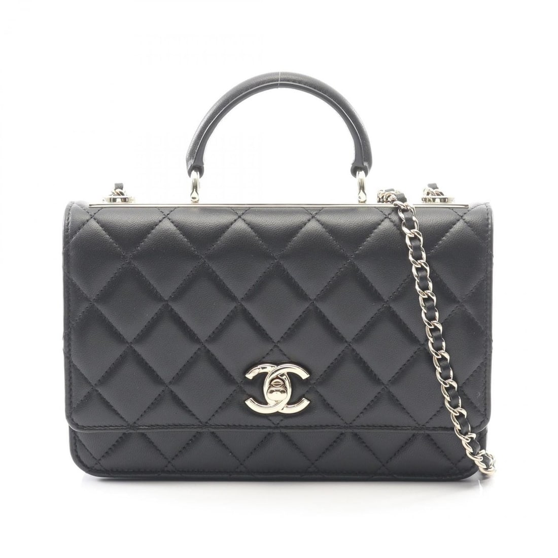 CHANEL Trendy CC Top Handle Shoulder Bag in Lambskin Leather, Black (1 of 10)