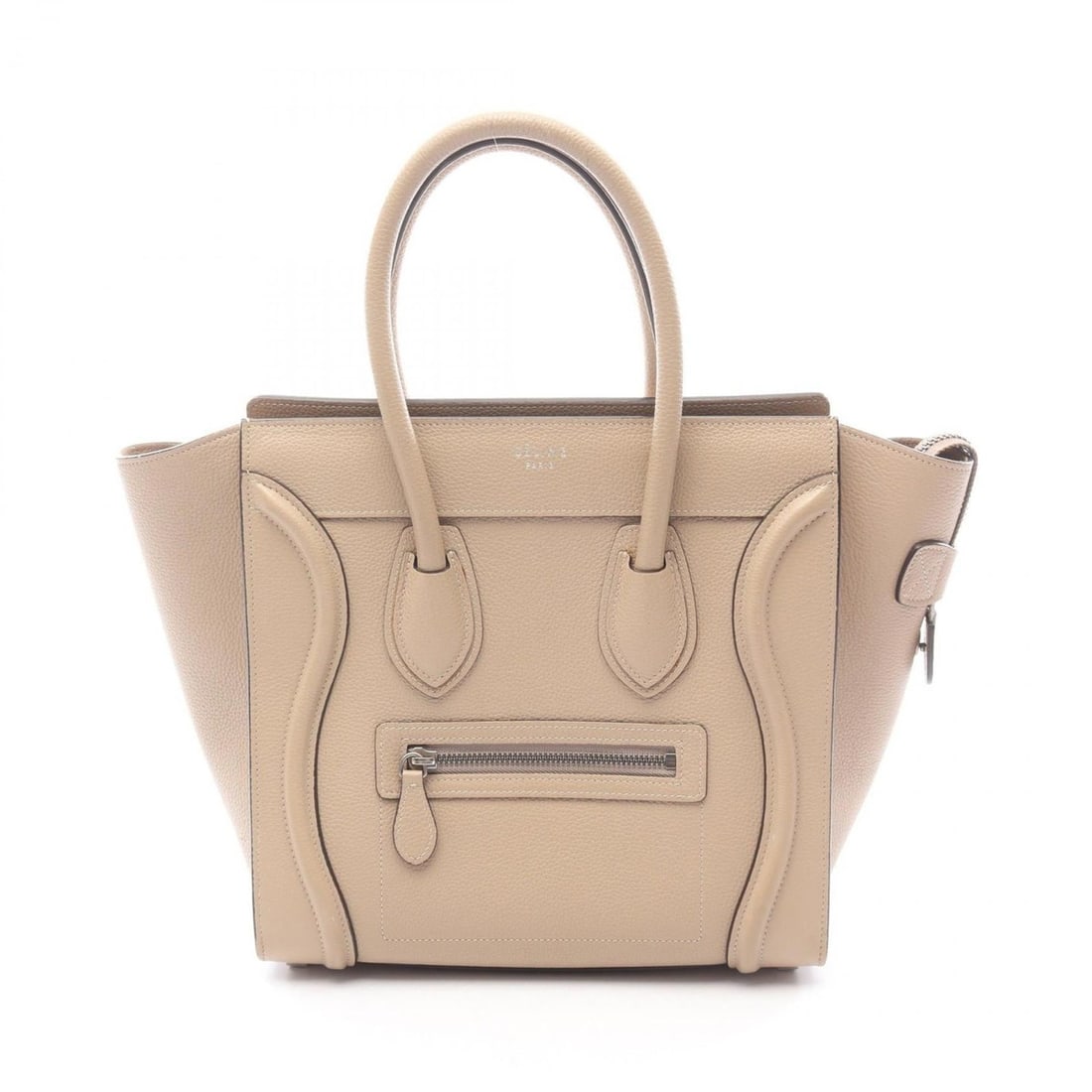 Celine Luggage Micro Shopper Tote Bag, Leather, Women's, Beige (1 of 15)