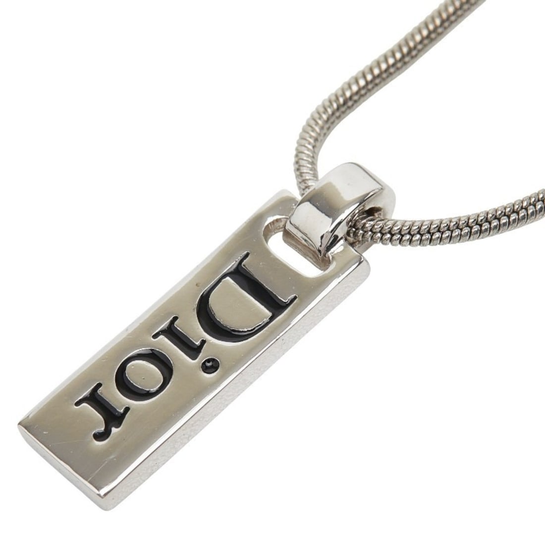 Christian Dior Dior logo necklace in silver metal for women. (1 of 10)