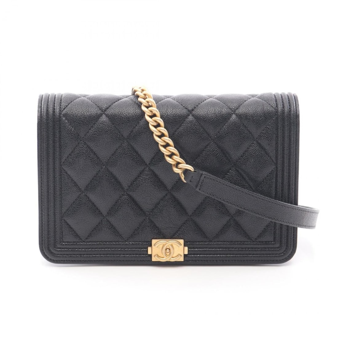 CHANEL Boy Chanel Matelasse Shoulder Bag in Grained Calfskin Leather, Black, AP1117 (1 of 10)