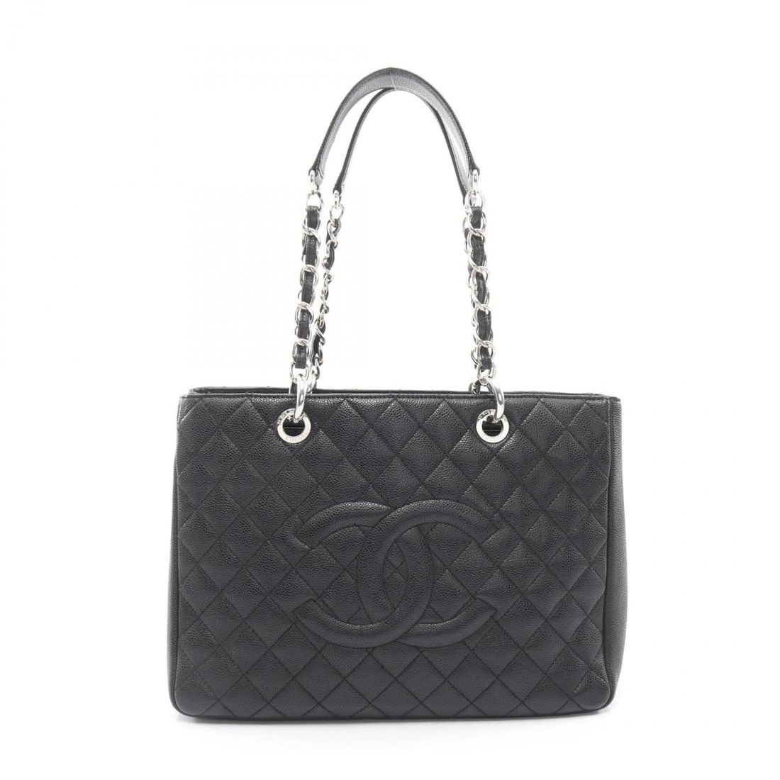 CHANEL Matelasse Grand Shopping GST Tote Bag in Grained Calfskin Leather, Black (1 of 14)