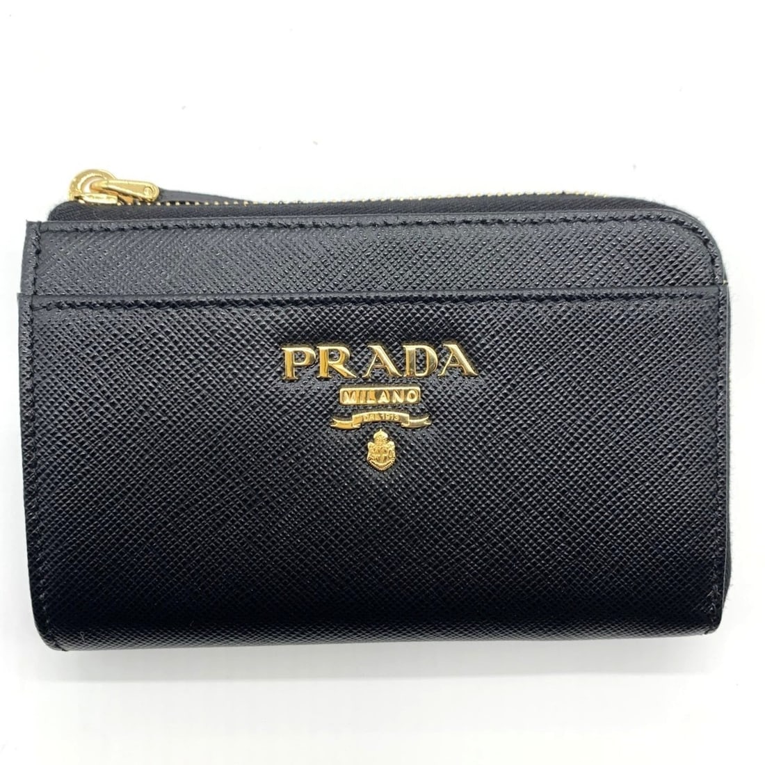 Prada Coin Case Fragment in Saffiano Metal, Black, 1PP122 (1 of 14)