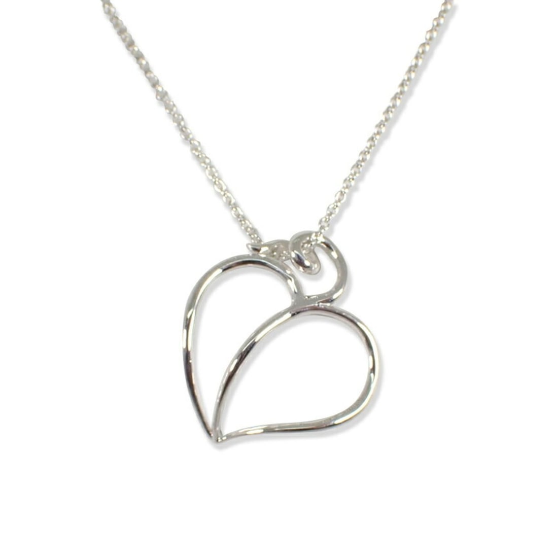 TIFFANY 925 Apple Heart Pendant Necklace: --- Catalog ---Category: SizePendant Size: 23.2mm x 20.3mm / 0.91'' x 0.79''Neck Circumference: 46 cm / 18.11''Category: DesignGender: WomenMaterial: Sterling silver 925Necklace Type: