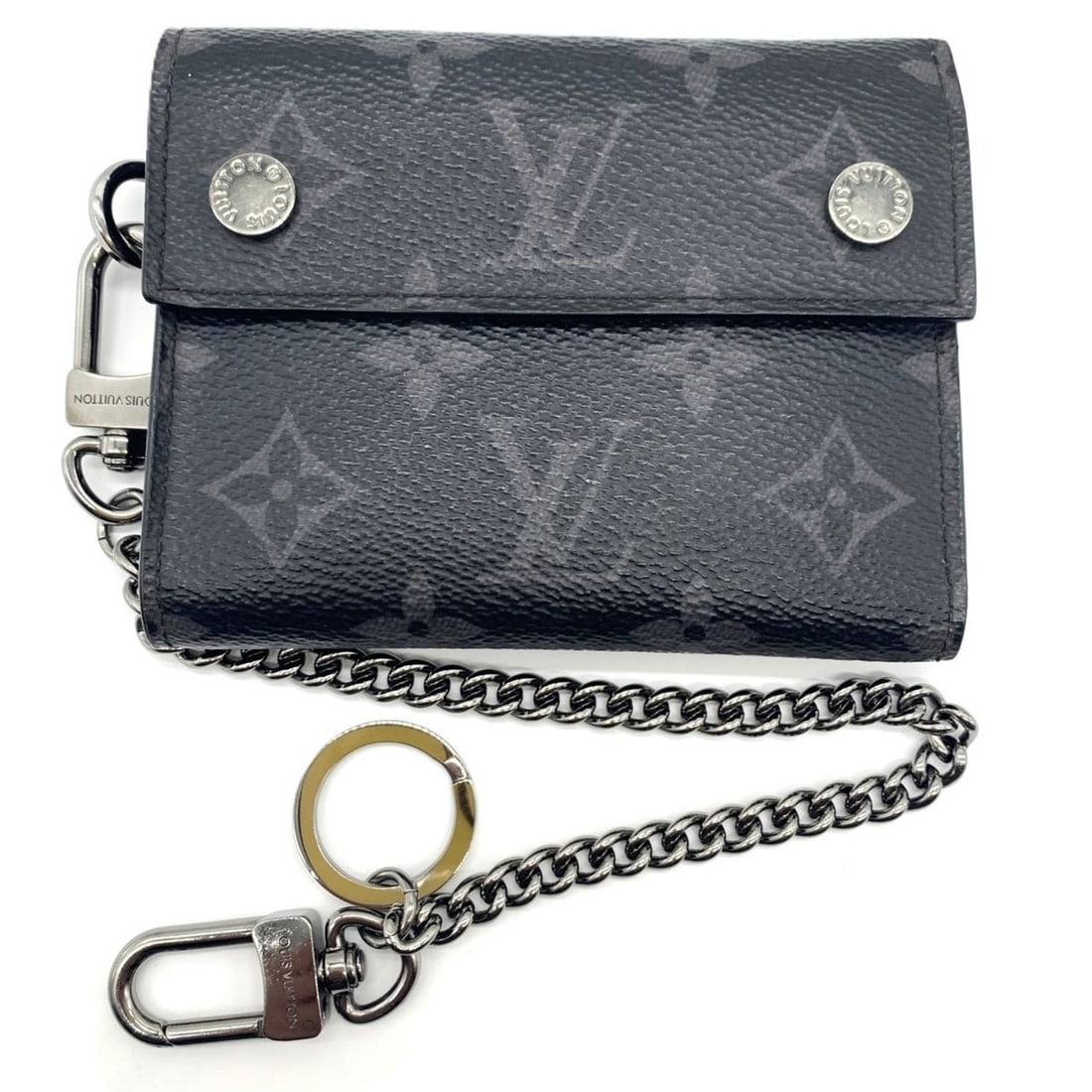 Louis Vuitton Monogram Eclipse Chain Compact Wallet Tri-fold M63510 LOUIS VUITTON (1 of 16)