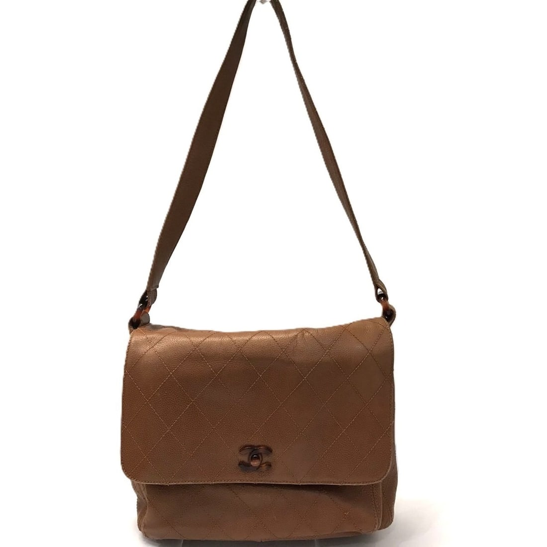 Chanel shoulder bag brown leather Coco mark CHANEL (1 of 18)