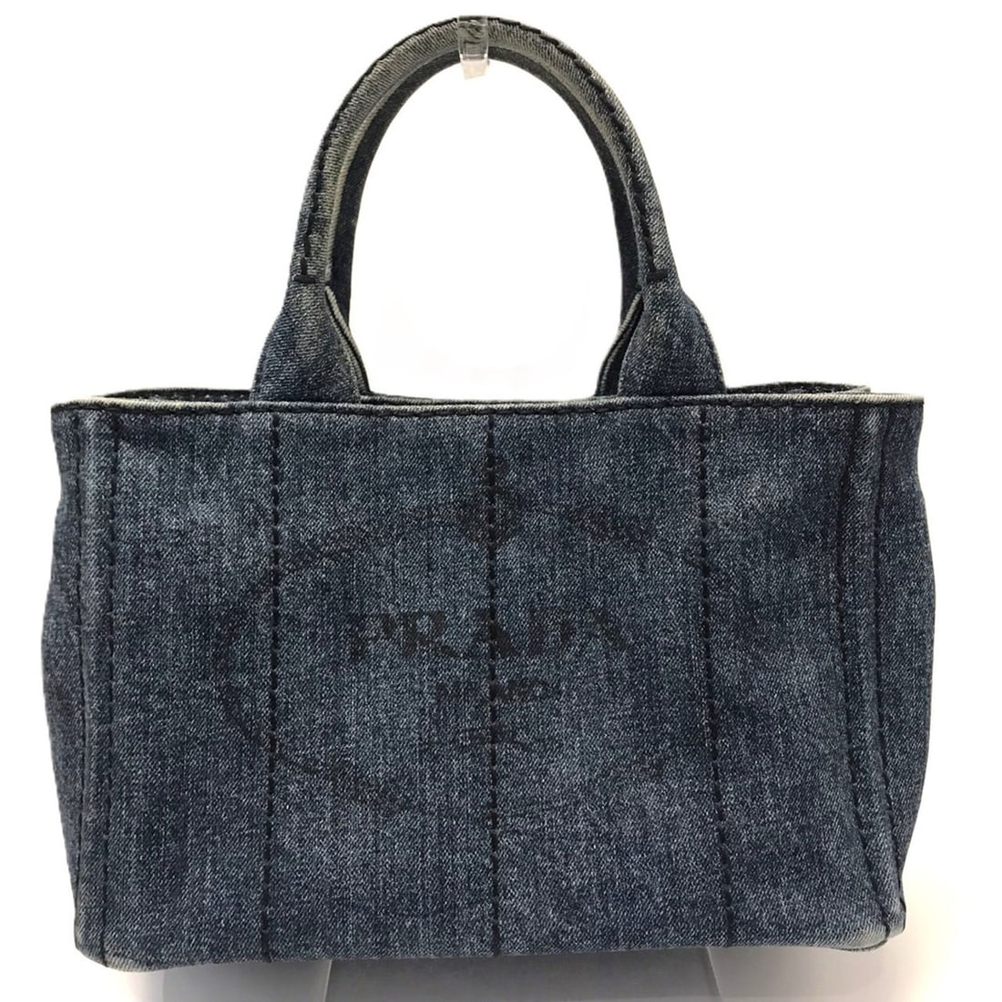 Prada Canapa Tote Bag, 2-way Shoulder 1BG439, Denim, Women's: --- Catalog ---Category: SizeSize (HxWxD): 18.5cm x 28cm x 15cm / 7.28'' x 11.02'' x 5.9''Strap Length: 56cm / 22.04''Handle Length: 13cm / 5.11''Category: DesignType: Tote bagStyle: CasualGender:
