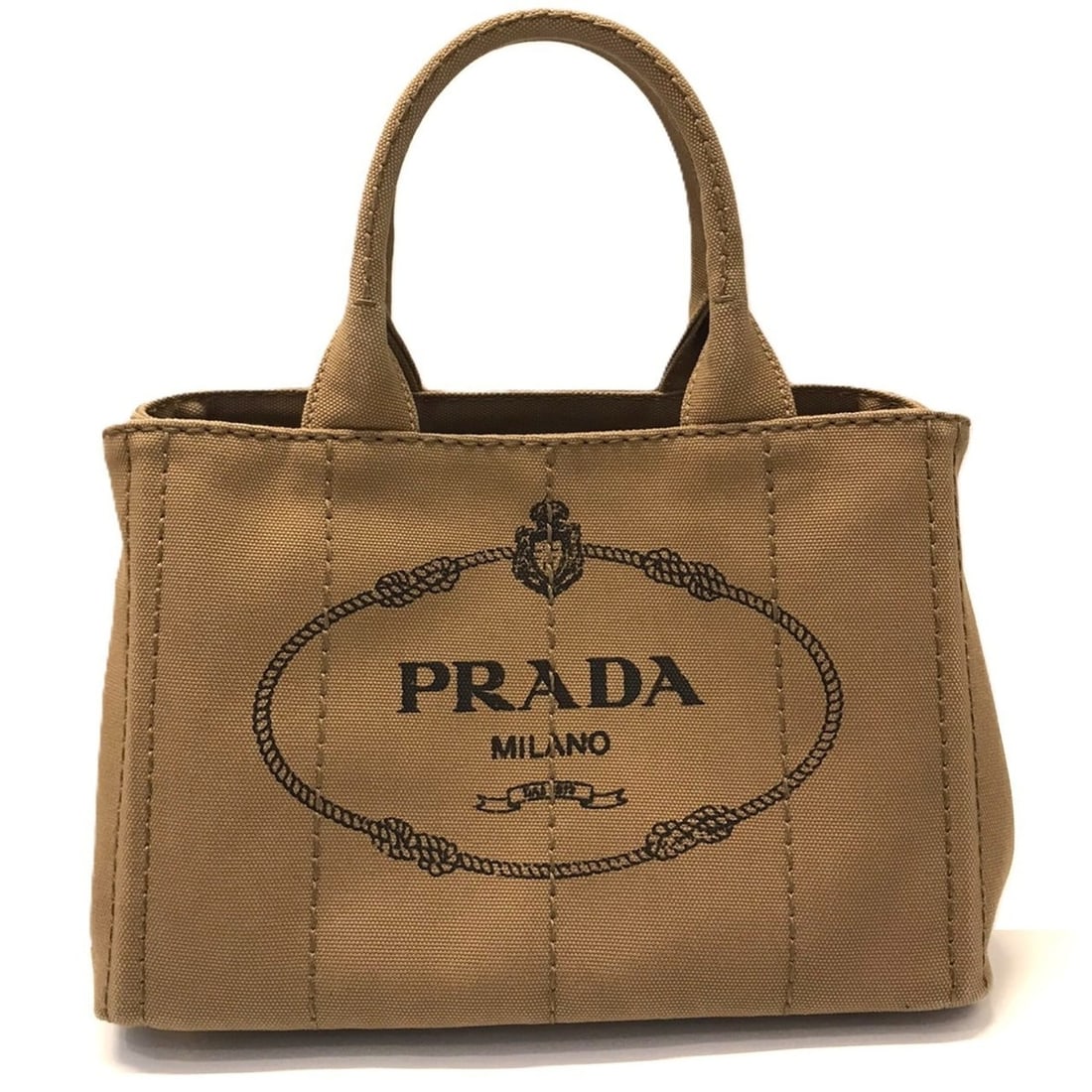 Prada Canapa Tote Canvas Bag 1BG439 TABACCO Tobacco Brown Women's PRADA (1 of 17)