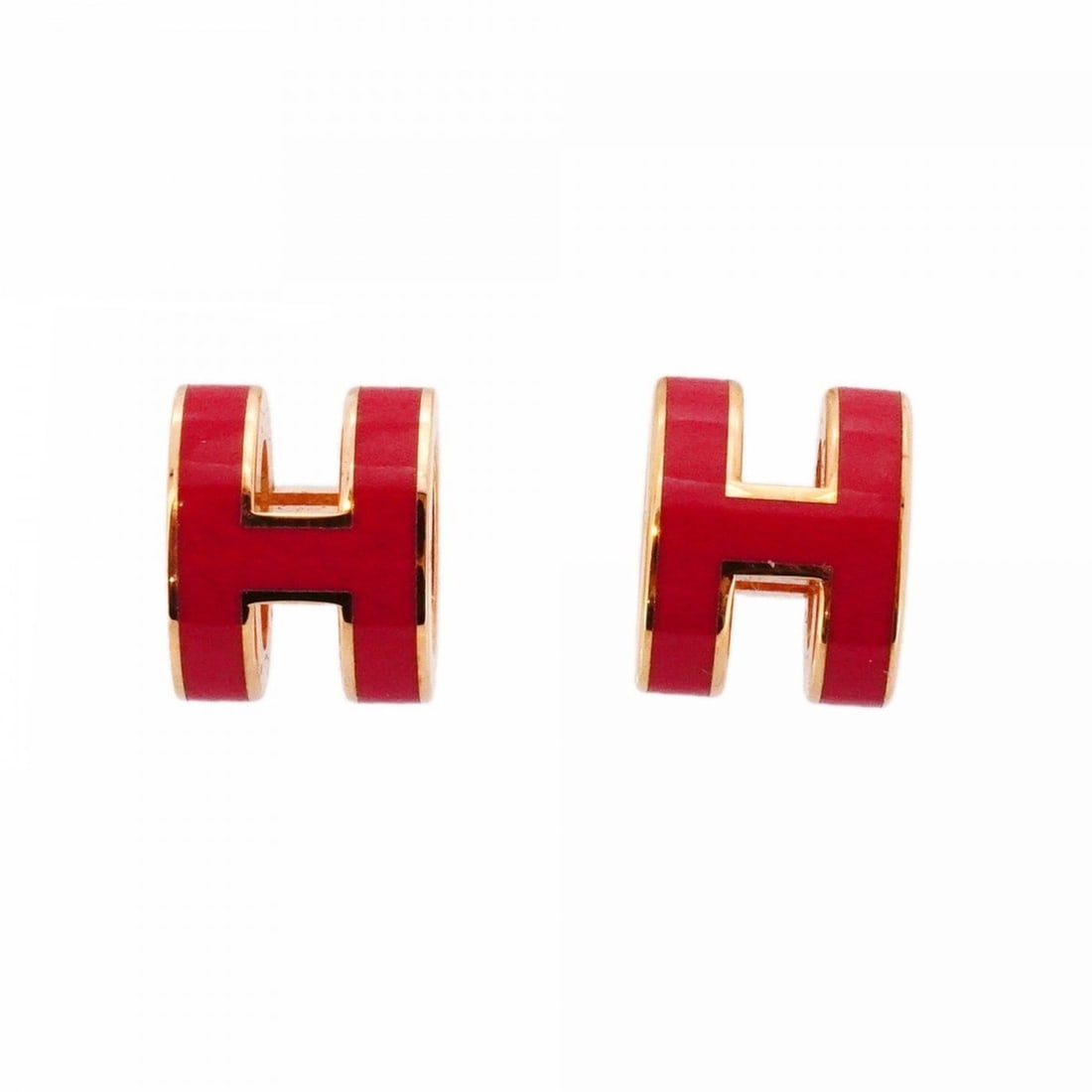 Hermes Pop Ash Earrings in GP Plated Pink and Rose Gold for Women (1 of 10)