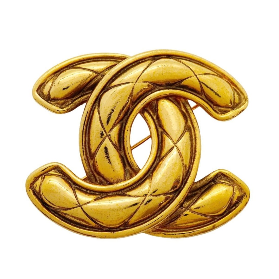 Chanel Coco Mark Matelasse Brooch, GP Plated Gold, Women's: --- Catalog ---Category: SizeSize (HxWxD): 4.94cm x 5.78cm / 1.94'' x 2.27''Category: DesignType: BroochColor: GoldGender: WomenMaterial: Gold platingCategory: GeneralBrand: Chanel--- Item List ---Sec