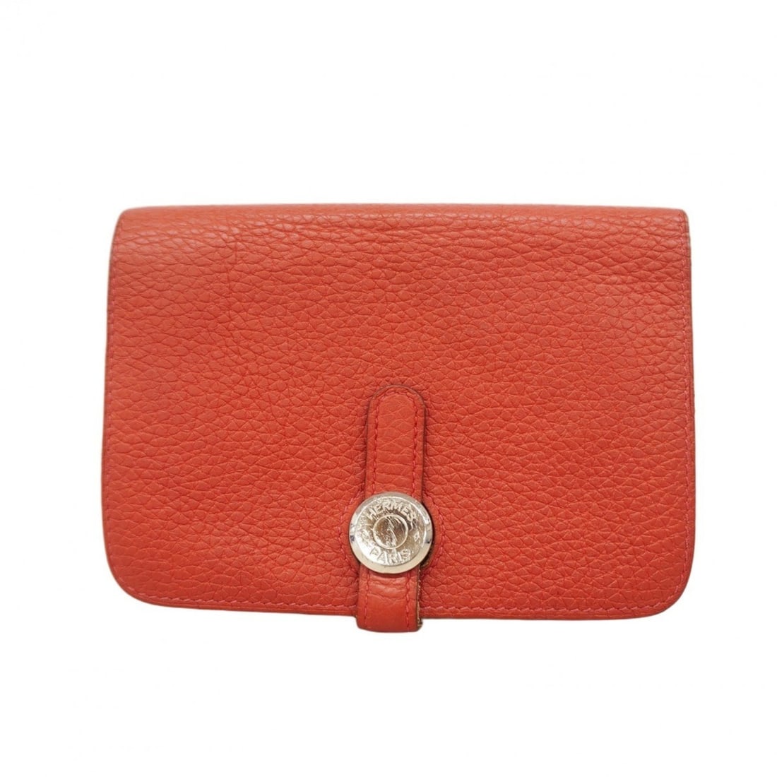 Hermes Hermès Dogon Compact Togo Rouge vif wallet with X stamp for women (1 of 14)