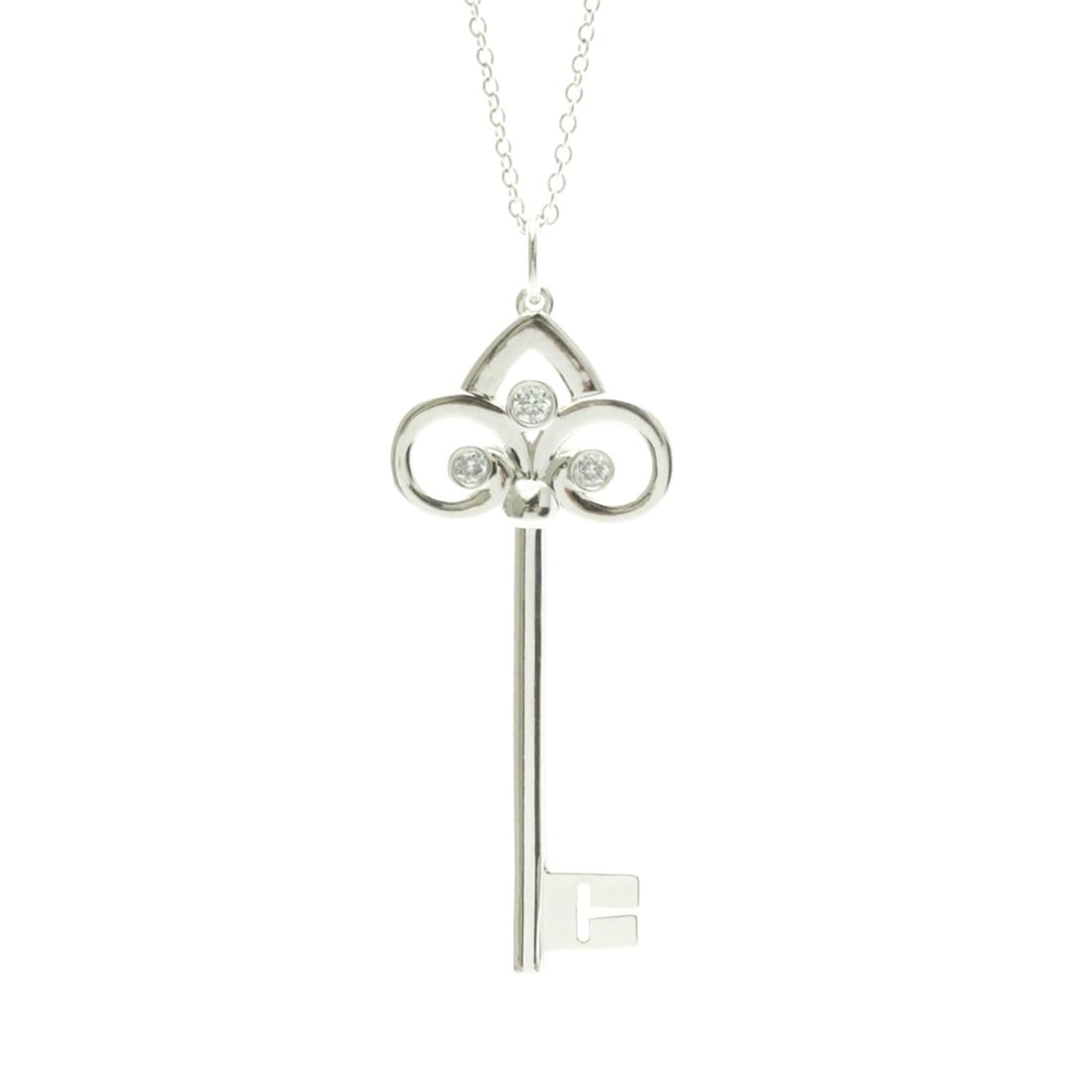 Tiffany Crown Key Diamond Necklace White Gold (18K) Diamond Men,Women Fashion Pendant Necklace (1 of 16)