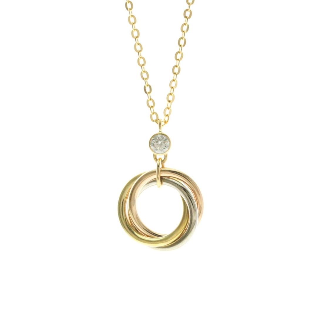 Cartier Baby Trinity Diamond Necklace Yellow Gold (18K),Pink Gold (18K),White Gold (18K) Diamond (1 of 14)