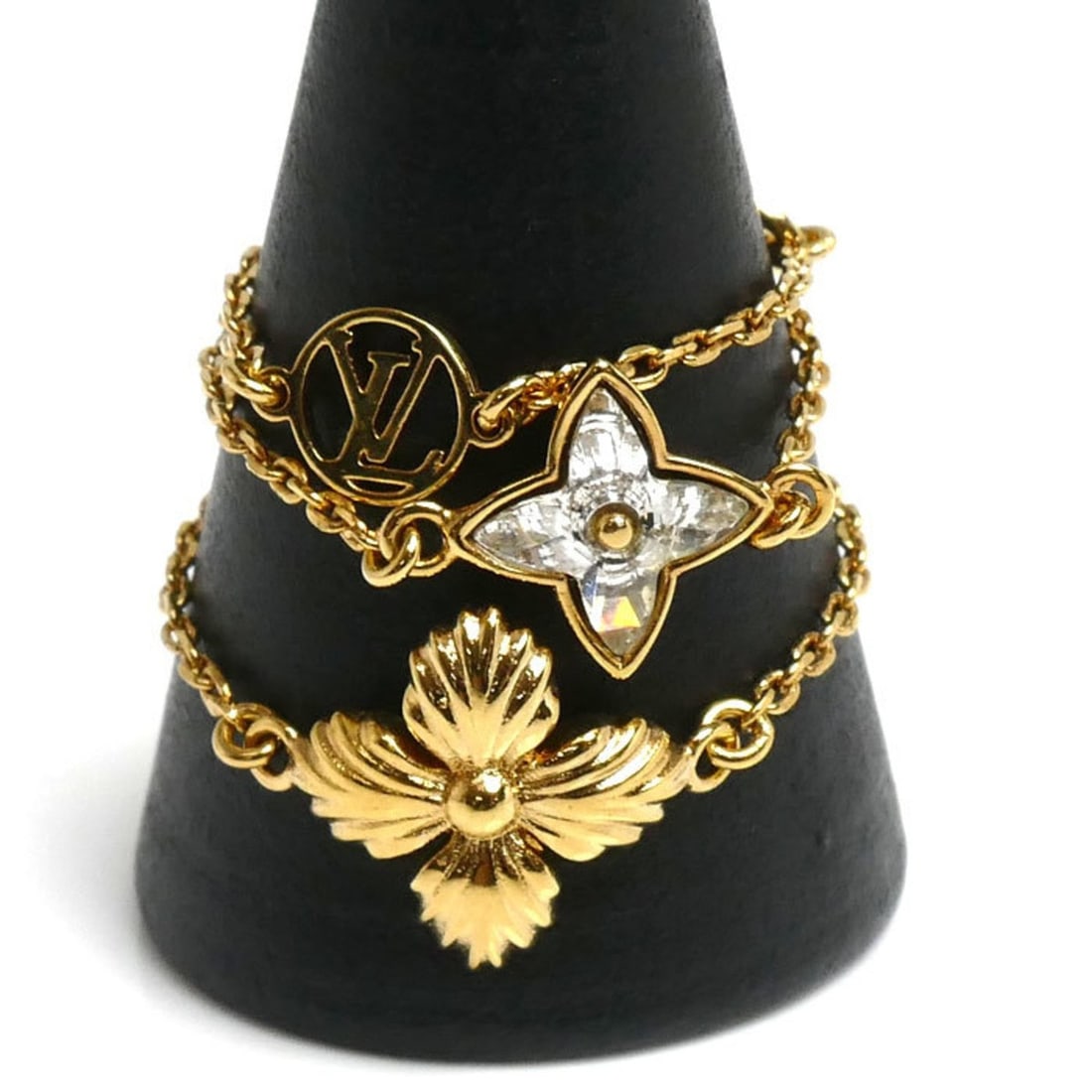 LOUIS VUITTON GP Rhinestone Set 3-Burst Blooming Strass Ring M68378 Women's (1 of 17)