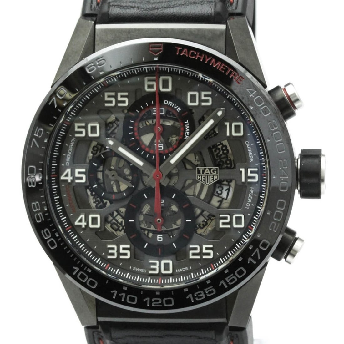 TAG HEUER Carrera Heuer 01 Chronograph Ceramic Steel Mens Watch CAR2A1H (1 of 16)