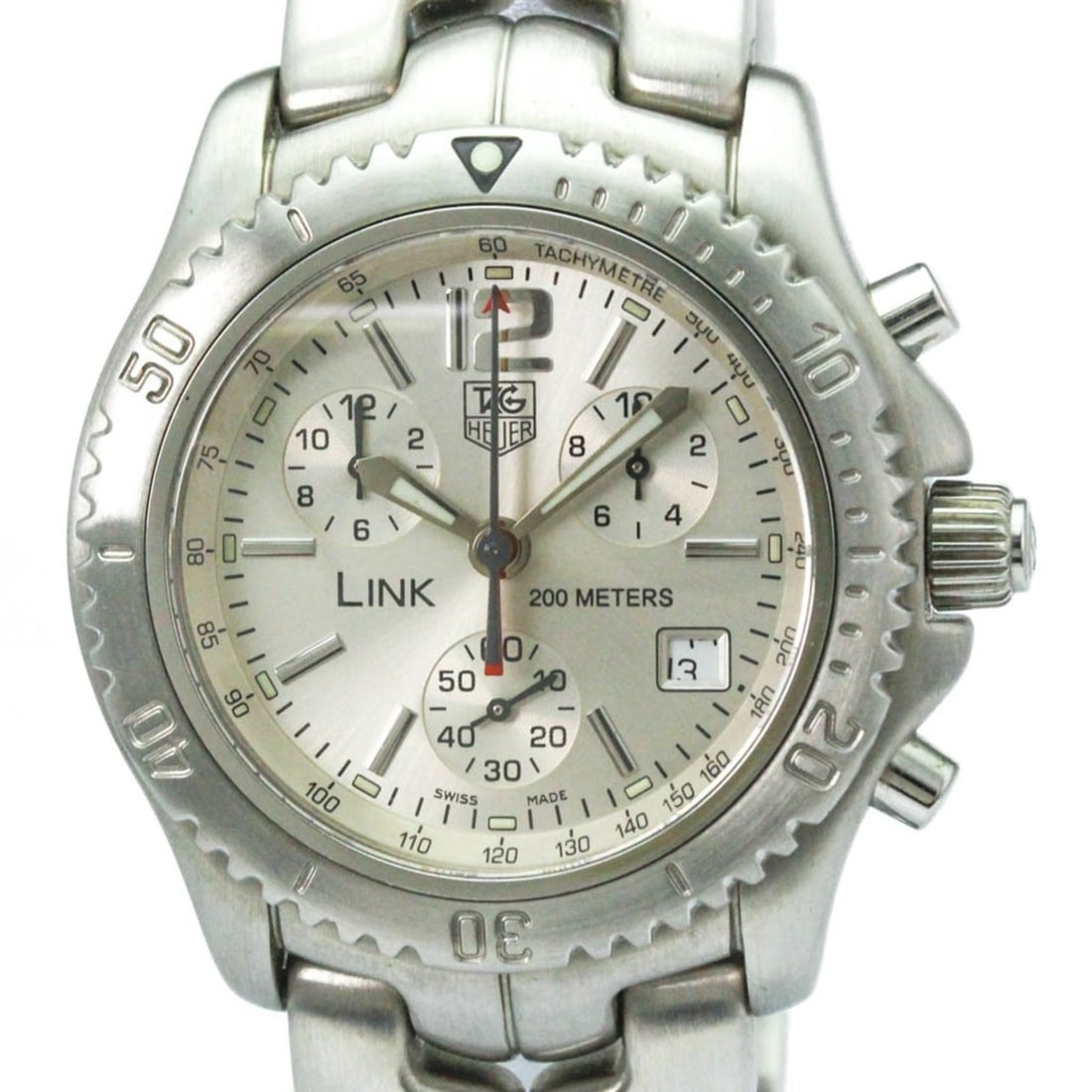 TAG HEUER Link Chronograph Steel Quartz Mens Watch CT1116 Polished (1 of 15)