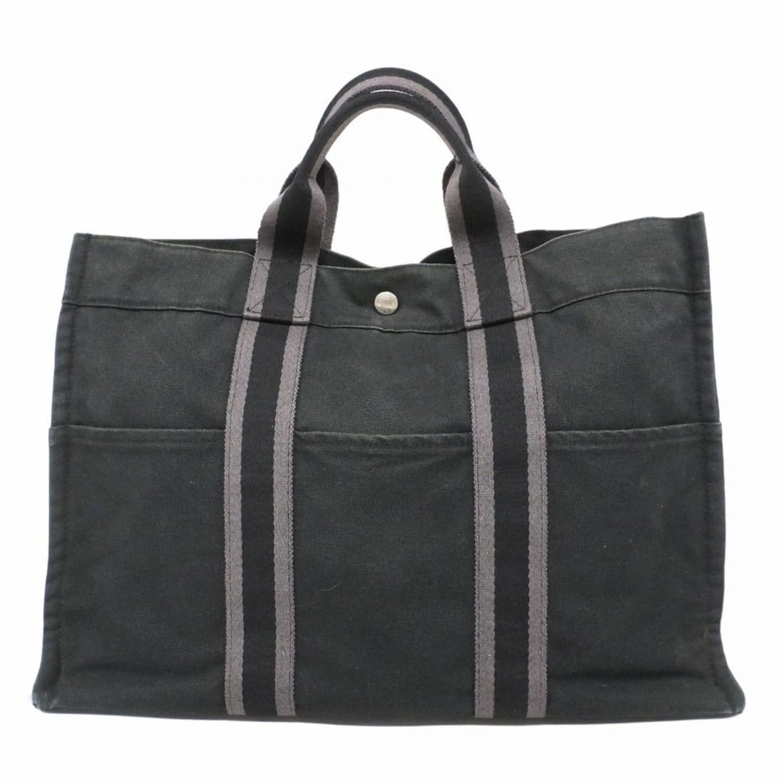Hermes Hermès Foule MM Tote Bag, Canvas, Black, Men's and Women's (1 of 17)