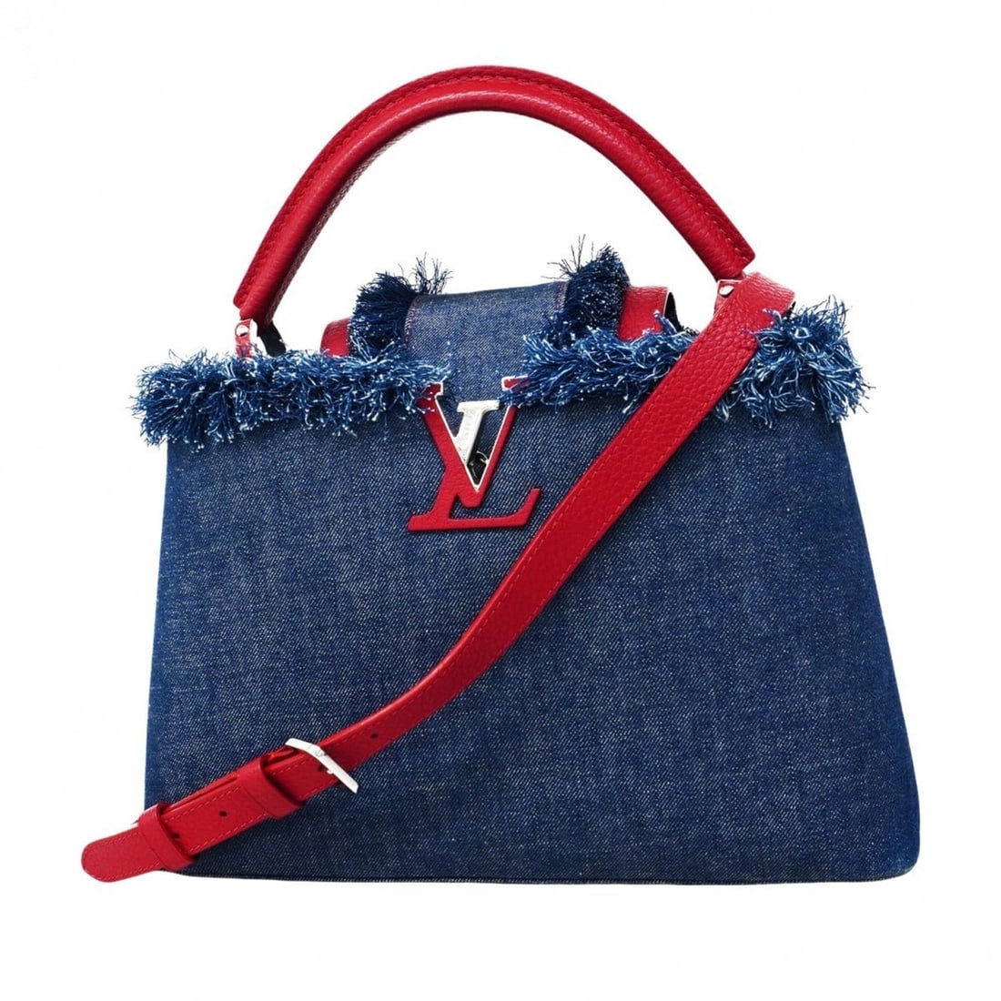 Louis Vuitton Taurillon Capucines PM Handbag M52996 Denim Blue 2-Way Bag for Women (1 of 14)