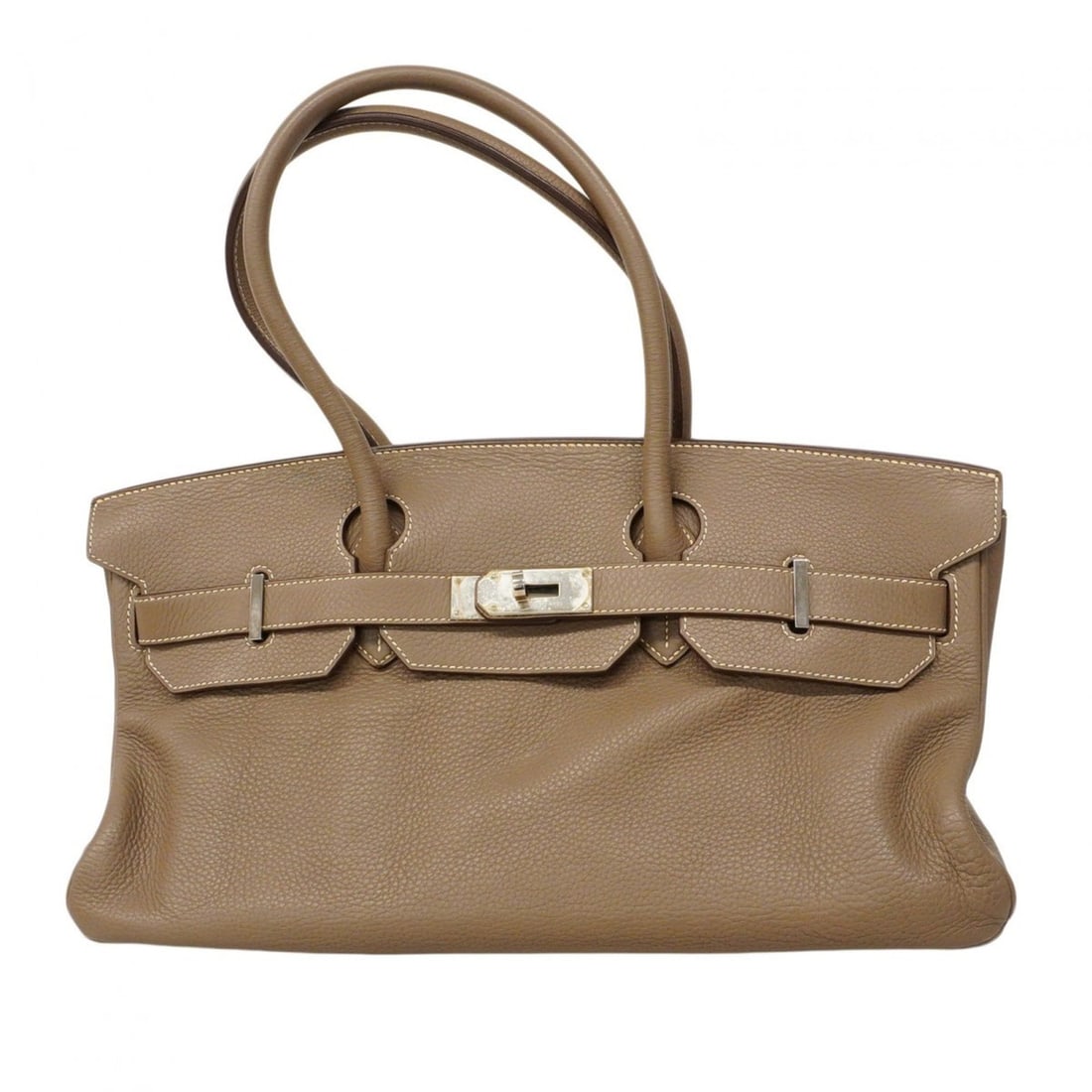 Hermes Hermès Shoulder Bag, Birkin, Taurillon Clemence Etoupe, ?M Stamped, Men's/Women's (1 of 15)