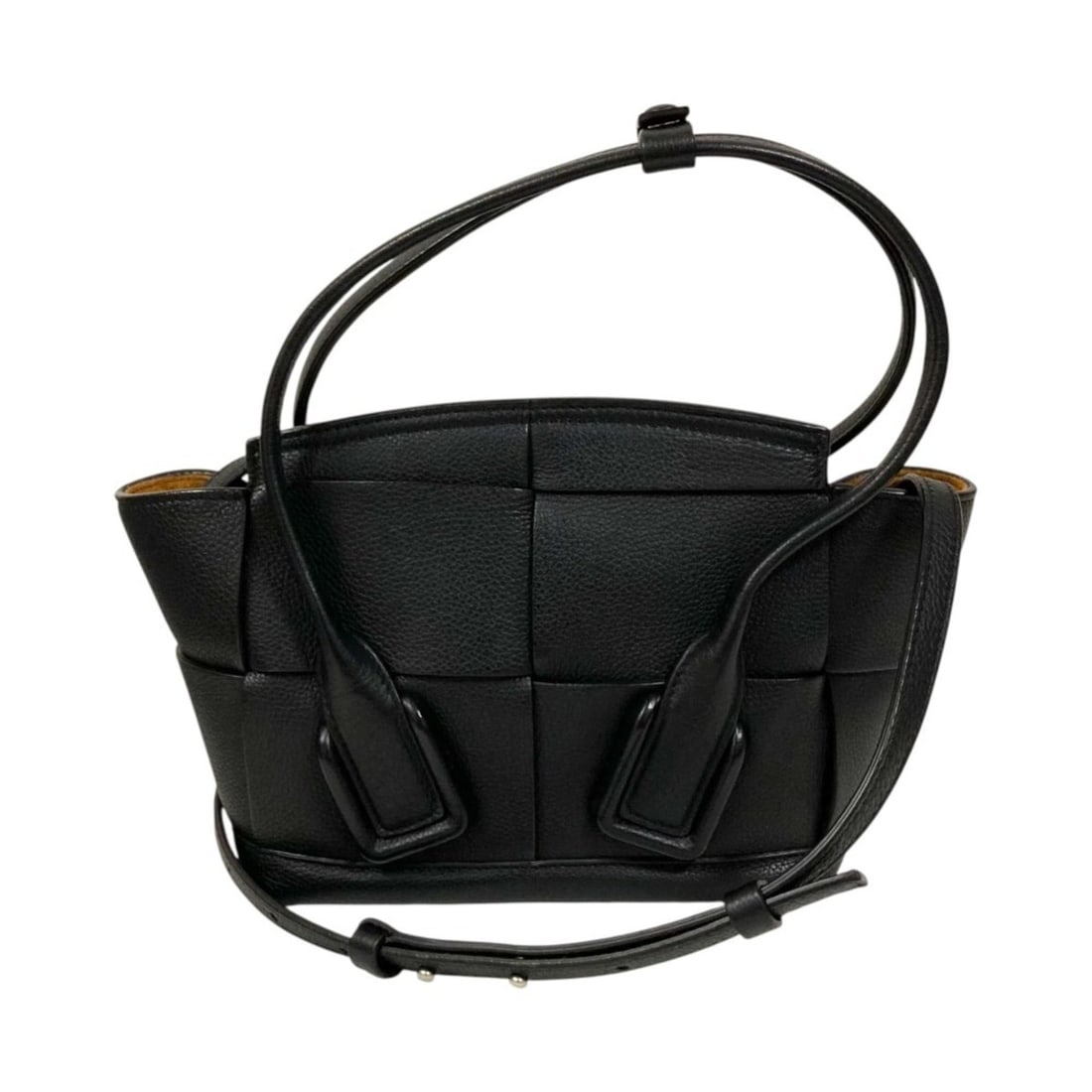 BOTTEGA VENETA Mini Zaarco Leather 2-Way Tote/Shoulder Bag 600606 Black Women's Luxs Pre-owned (1 of 13)