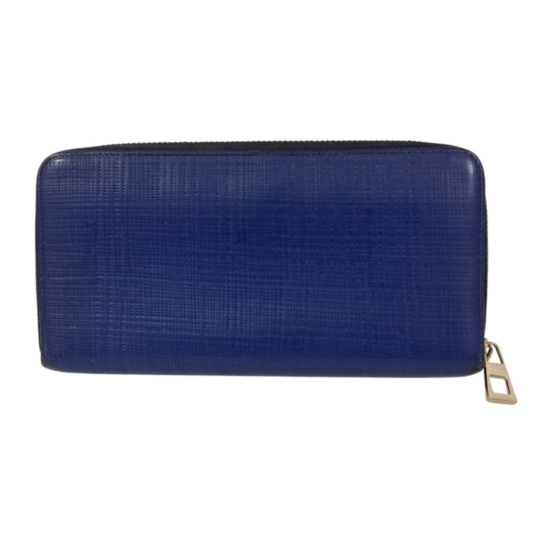 LOEWE linen and leather round zipper long wallet in navy for men women. Luxs, a used brand. (1 of 13)