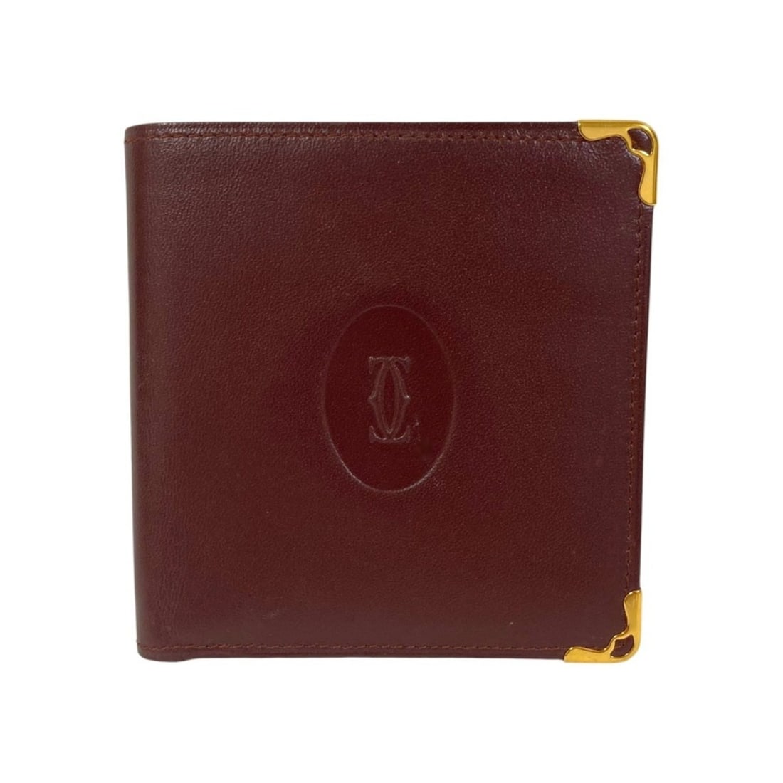 Cartier Must Line Leather Compact Wallet, Bi-fold Bordeaux, Women's, Luxs, Pre-owned Brands (1 of 10)