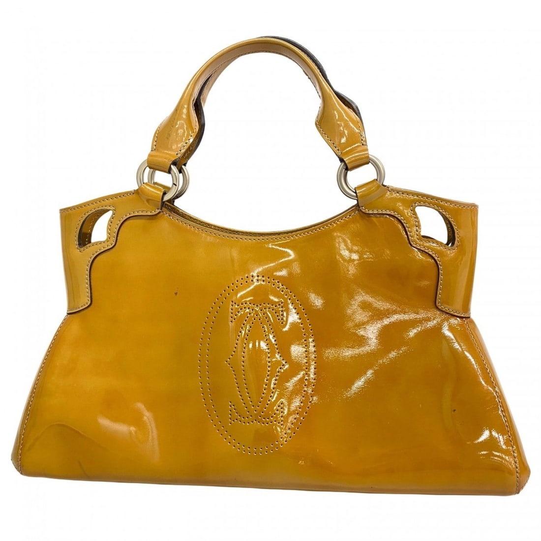 Cartier Marcello Enamel Handbag, Beige, Women's: --- Catalog ---Category: SizeSize (HxWxD): 19cm x 38cm x 12cm / 7.48'' x 14.96'' x 4.72''Category: DesignType: HandbagColor: BeigeGender: WomenHardware Color: SilverCategory: GeneralBrand: Cartier---