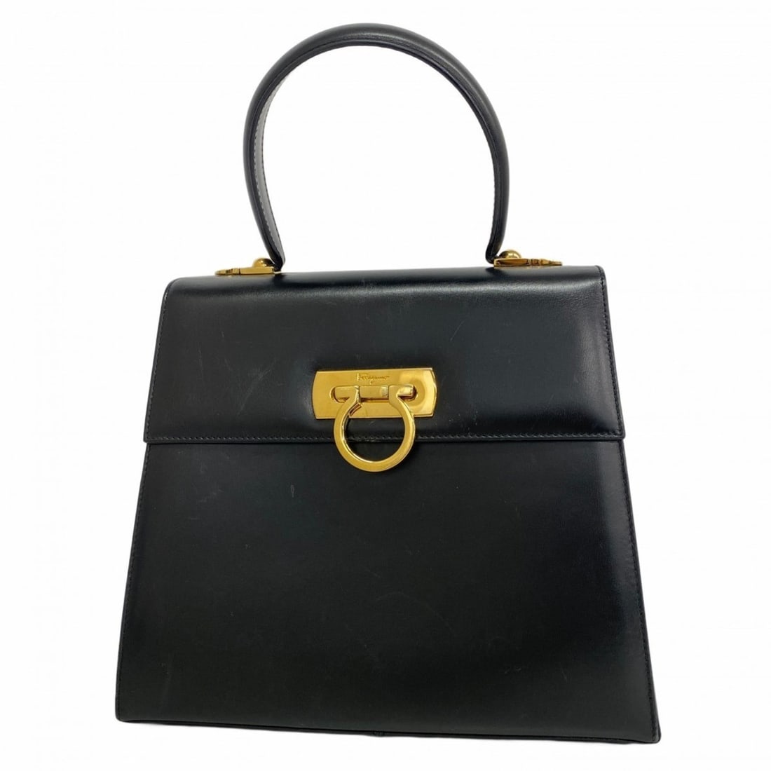 Salvatore Ferragamo Gancini Leather Handbag in Black for Women (1 of 16)