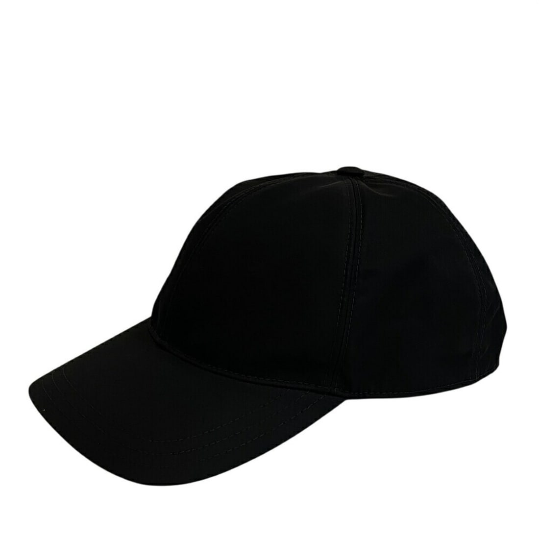 PRADA Triangle Plate Nylon Baseball Cap with Velcro Closure, Black, Men's (1 of 12)