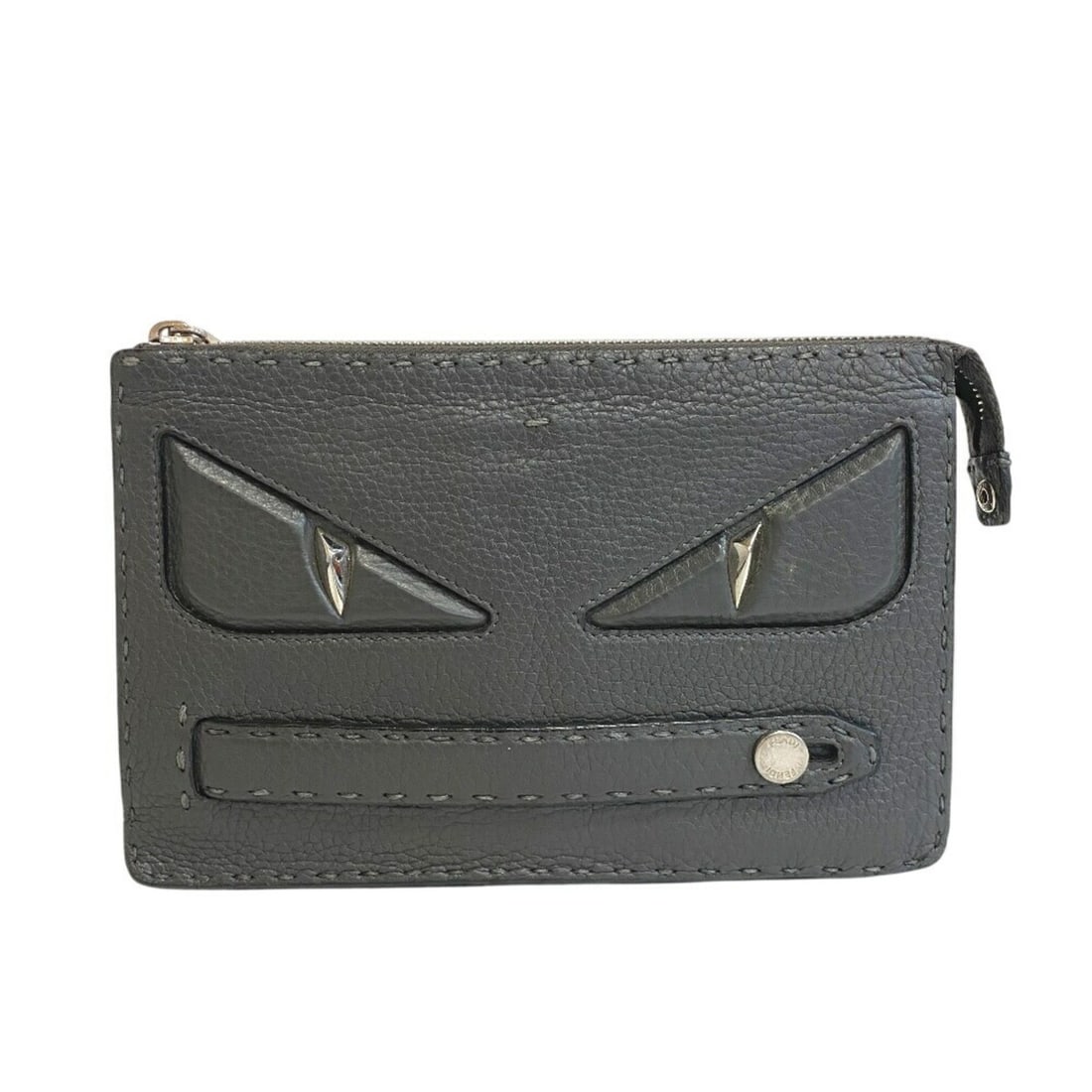 FENDI 7VA350 Bugs Monster Clutch Bag, Gray, Men's (1 of 11)