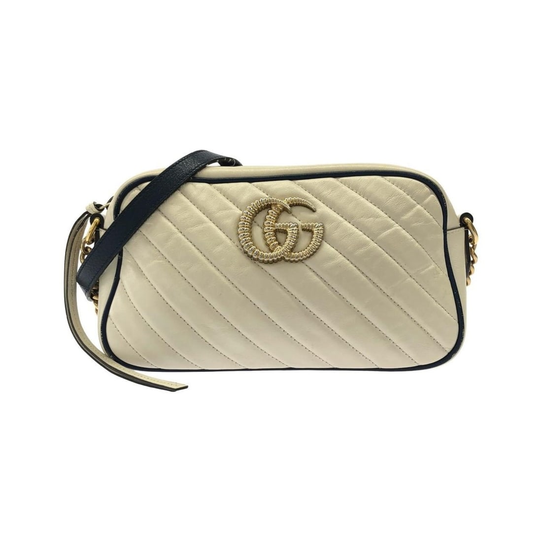 Gucci GG MARMONT 447632 0OLFX Shoulder Bag: --- Catalog ---Category: SizeSize (HxWxD): 15cm x 26cm x 7cm / 5.9'' x 10.23'' x 2.75''Category: DesignType: Shoulder bagColor: Dark blue, WhiteGender: Men,WomenMaterial: Leather Hardware Color: GoldC