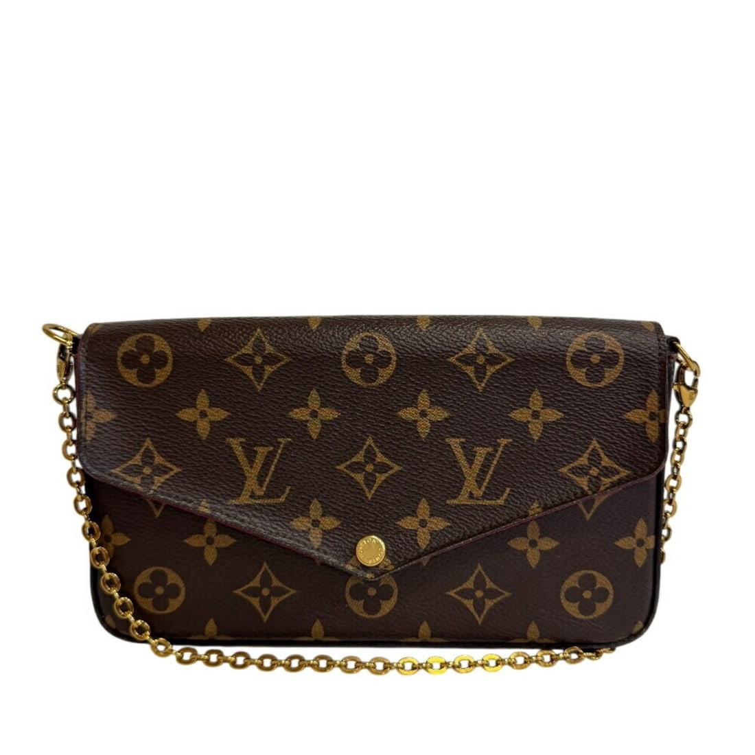 LOUIS VUITTON M61276 Pochette Felicie 2-way Chain Shoulder Bag Monogram Brown Women's: --- Catalog ---Category: SizeSize (HxWxD): 11.5cm x 21cm x 3cm / 4.52'' x 8.26'' x 1.18''Category: DesignType: Pouch, Shoulder bagColor: Brown, MonogramGender: WomenMaterial: Monogram , Leather