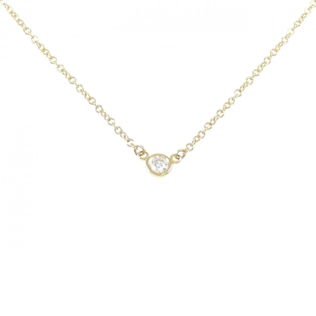 Tiffany By the Yard Necklace: --- Catalog ---Category: SizePendant Size: 3.4mm / 0.13''Neck Circumference: 42 cm / 16.53''Category: DesignStone: DiamondGender: WomenMaterial: Yellow gold (18K)Necklace Type: NecklaceCategory: