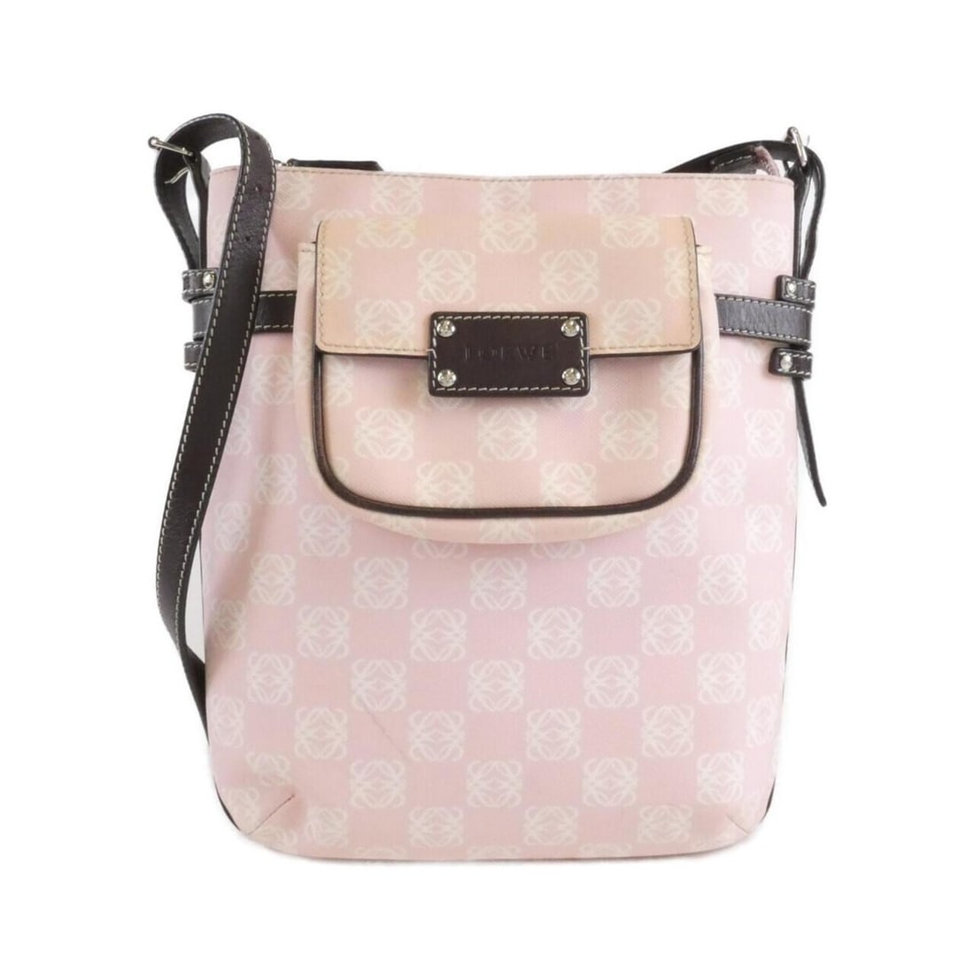 Loewe shoulder bag: --- Catalog ---Category: SizeSize (HxWxD): 27cm x 23cm x 5cm / 10.62'' x 9.05'' x 1.96''Category: DesignType: Pouch, Shoulder bagColor: PinkGender: WomenMaterial: PVC Hardware Color: SilverCategory: