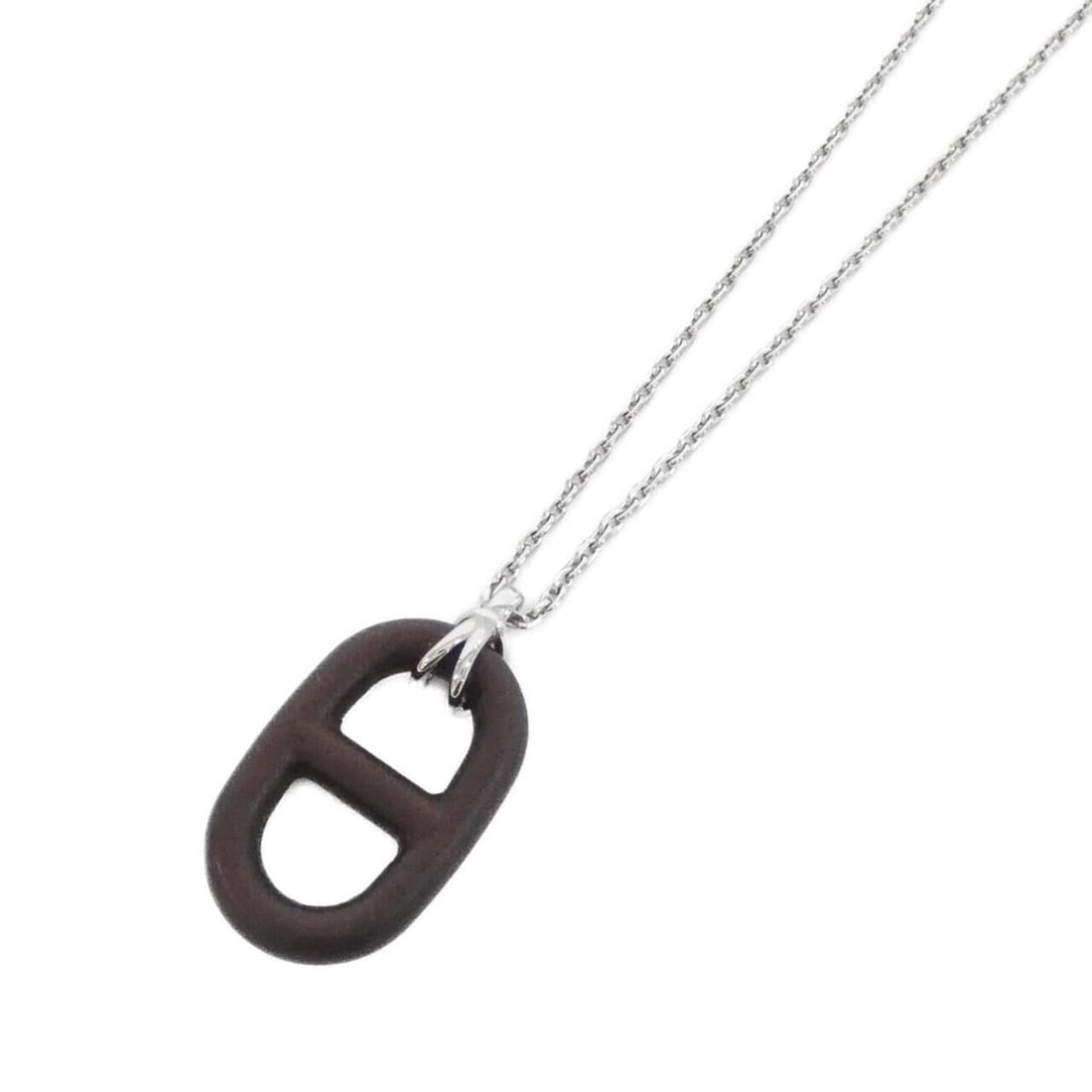 Hermes Chaine d'Ancre 077349FP Necklace: --- Catalog ---Category: SizePendant Size: 50mm x 25mm / 1.96'' x 0.98''Neck Circumference: 53 cm - 58.5 cm / 20.86'' - 23.03''Category: DesignColor: Brown, SilverGender: WomenNecklace Type: