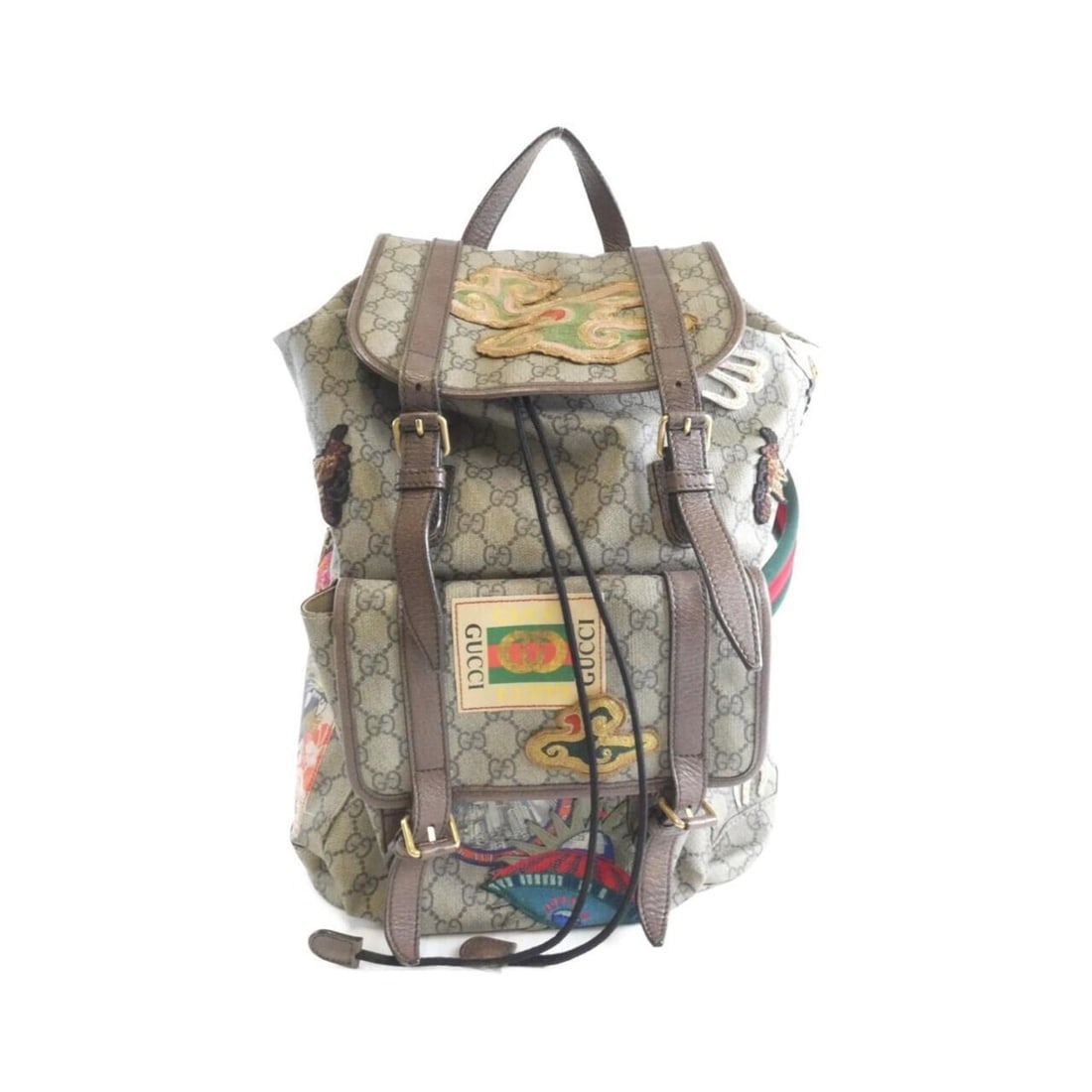 Gucci 473869 K9RPT Backpack: --- Catalog ---Category: SizeSize (HxWxD): 44cm x 27cm x 15cm / 17.32'' x 10.62'' x 5.9''Category: DesignType: BackpackColor: Beige, BrownGender: WomenMaterial: GG Supreme , Canvas Category: GeneralMP