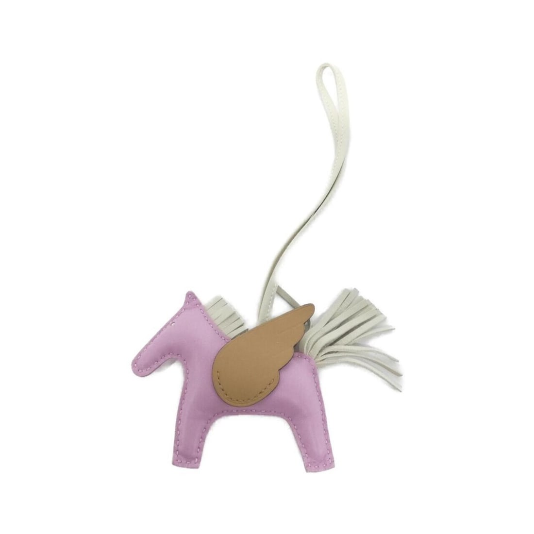 Hermes Hermès Rodeo Pegasus Accessory Bag Charm PM 083010CA: --- Catalog ---Category: SizeChain Length: 360.00mm / 14.17''Size (HxWxD): 70.00mm x 80.00mm / 2.76'' x 3.15''Category: DesignType: Handbag charmColor: Pink, PurpleGender: Women,MenMaterial: Agneau