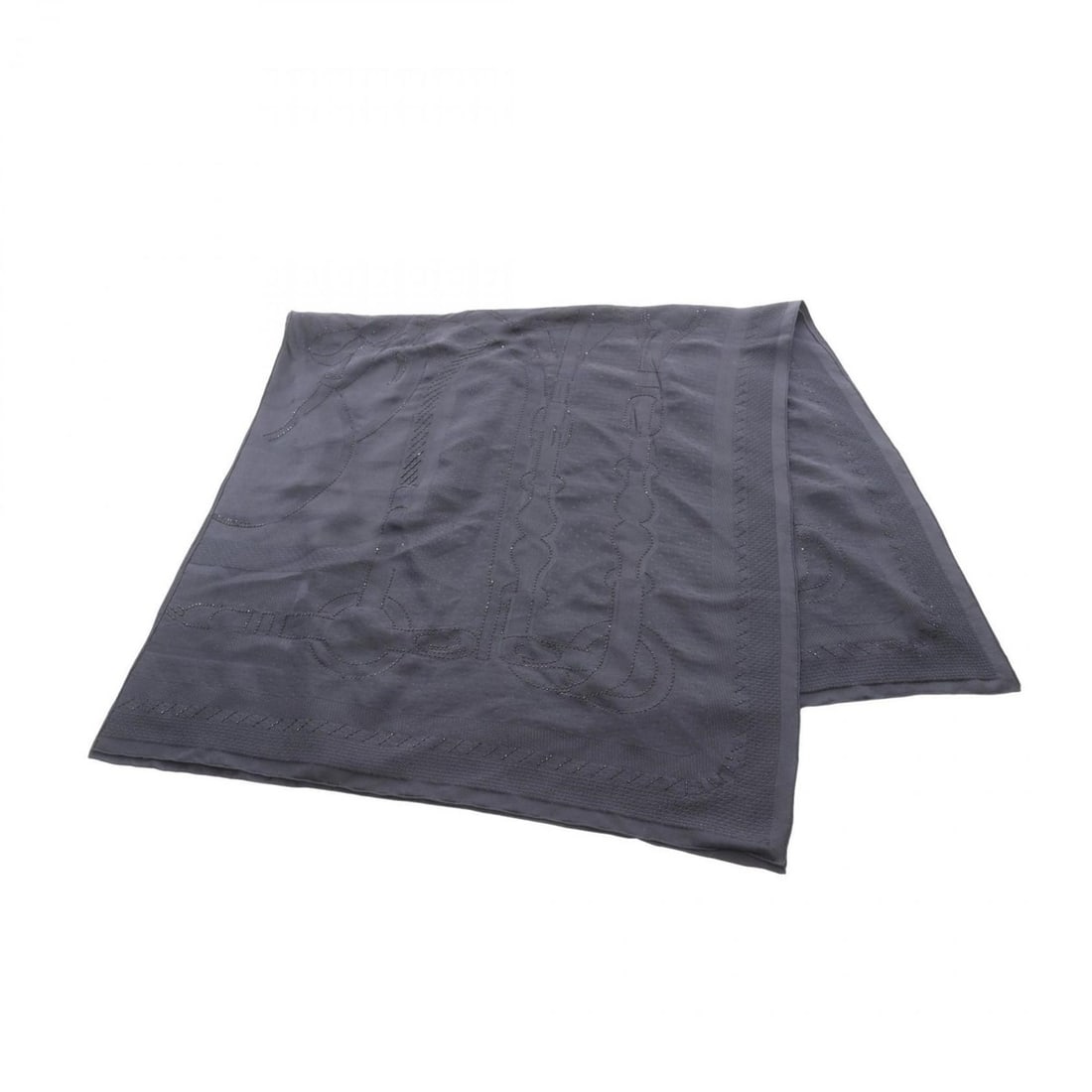 Hermes Hermès Coaching Perle Blue Noir Silk Scarf/Stole for Women, Navy (1 of 14)