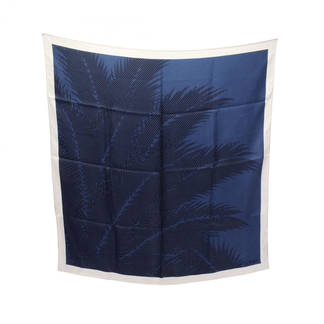 LOEWE Scarf/Muffler, Silk, Women's, Navy, White (1 of 15)