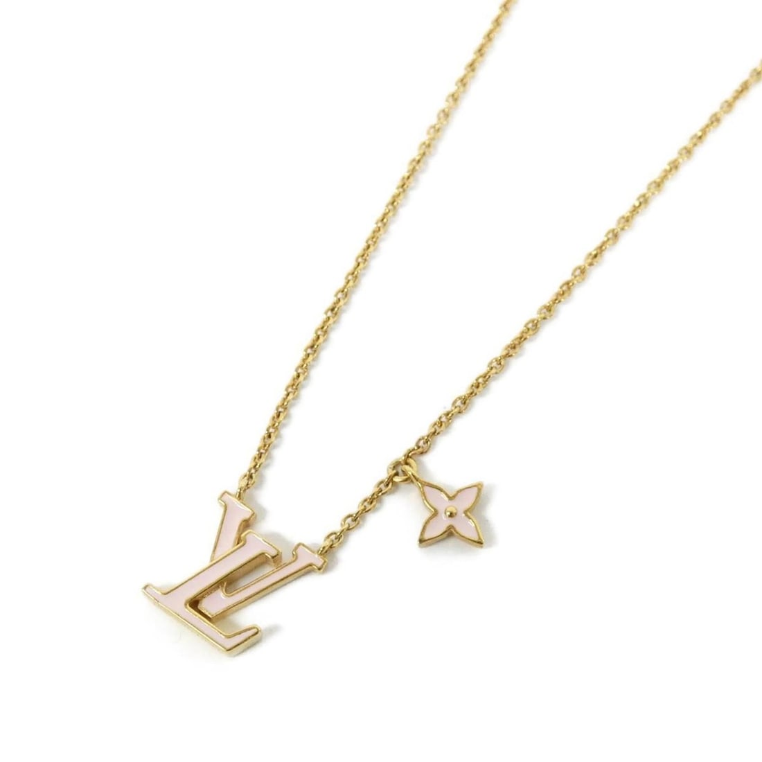 Louis Vuitton LV Iconic Enamel Necklace M01215: --- Catalog ---Category: SizePendant Size: 15mm x 12mm / 0.59'' x 0.47''Neck Circumference: 41 cm - 47 cm / 16.14'' - 18.5''Category: DesignColor: Gold, PinkGender: WomenNecklace Type: