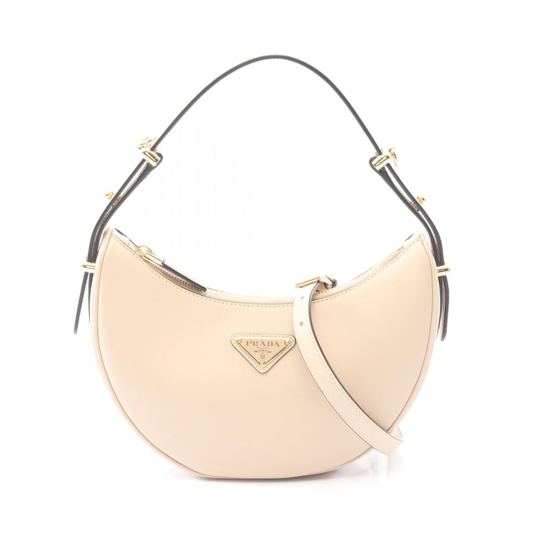 Prada Arke Soft Calf Leather Handbag, Women's, Beige, 1BC194 (1 of 19)