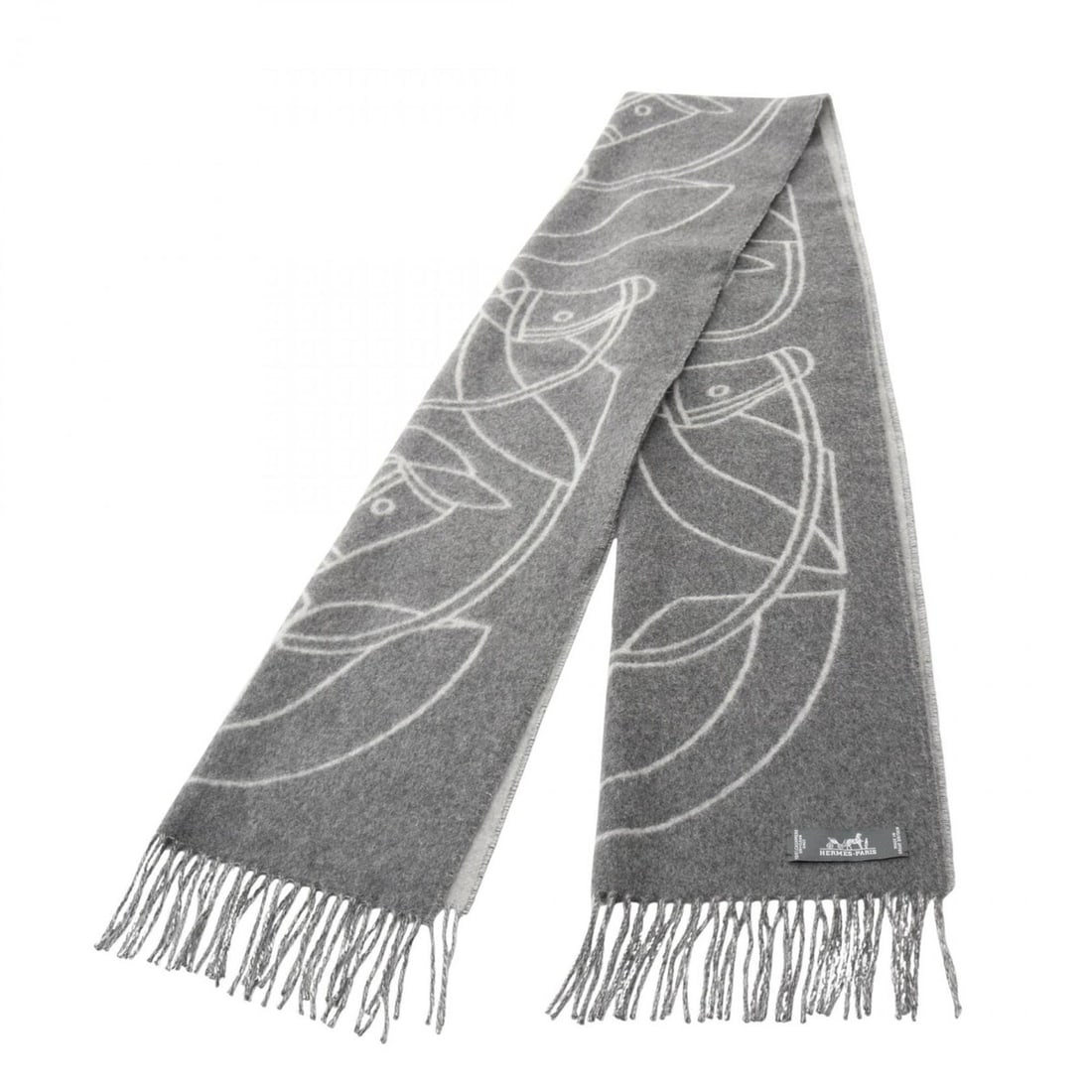 Hermes Hermès Entrelac Eskettle Scarf, Cashmere, Women's, Gray (1 of 19)