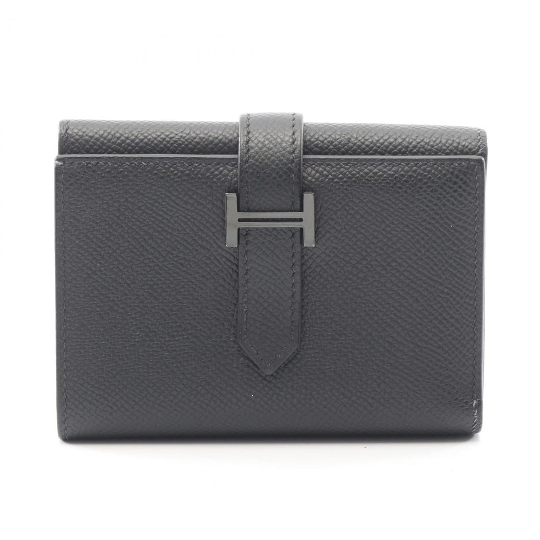 Hermes Hermès Bearn Combination Tri-fold Wallet, Leather Epsom Leather, Women's, Black (1 of 19)