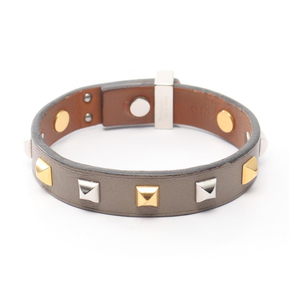 Hermes Hermès Mini Dog Crew Bracelet, Leather, Swift Women's, Gray (1 of 14)