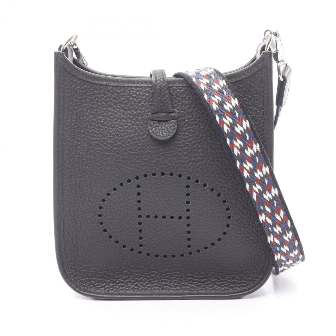 Hermes Hermès Evelyn Amazon TPM shoulder bag/handbag in Taurillon Clemence leather, navy blue. (1 of 10)